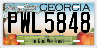 GA license plate PWL5848