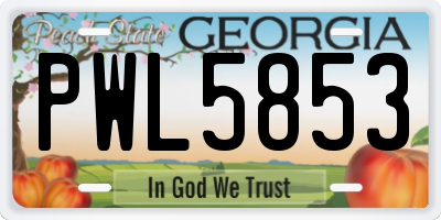 GA license plate PWL5853