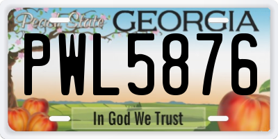 GA license plate PWL5876