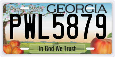GA license plate PWL5879