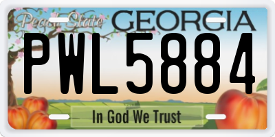 GA license plate PWL5884