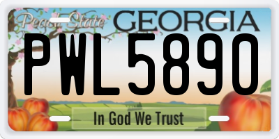 GA license plate PWL5890
