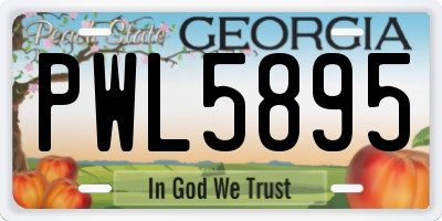 GA license plate PWL5895