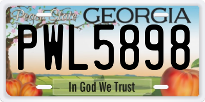 GA license plate PWL5898