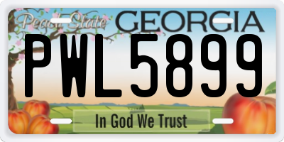 GA license plate PWL5899