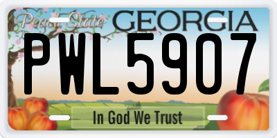 GA license plate PWL5907