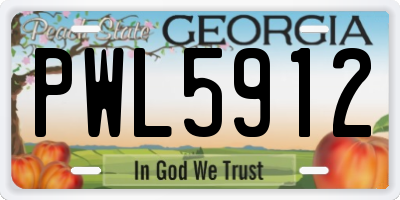 GA license plate PWL5912