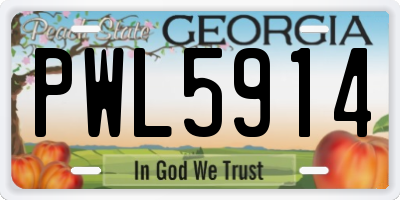 GA license plate PWL5914