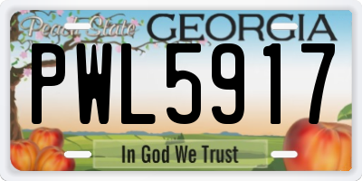GA license plate PWL5917