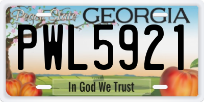 GA license plate PWL5921