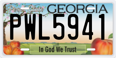 GA license plate PWL5941