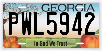 GA license plate PWL5942