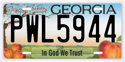 GA license plate PWL5944
