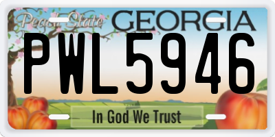 GA license plate PWL5946