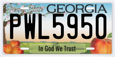 GA license plate PWL5950