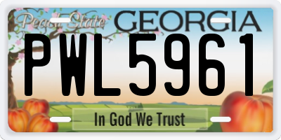GA license plate PWL5961