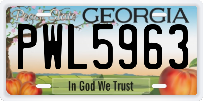GA license plate PWL5963