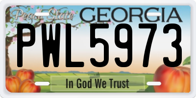 GA license plate PWL5973