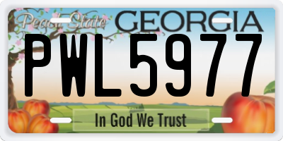 GA license plate PWL5977