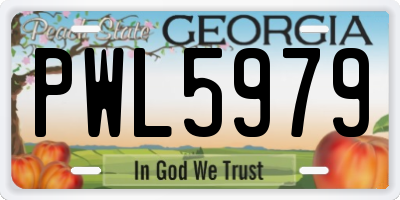 GA license plate PWL5979
