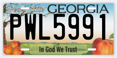 GA license plate PWL5991