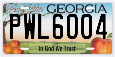GA license plate PWL6004