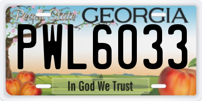 GA license plate PWL6033
