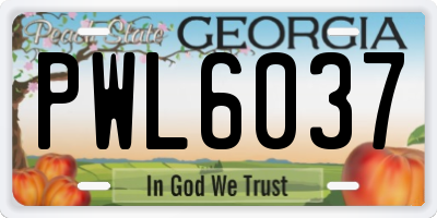 GA license plate PWL6037