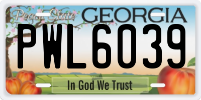 GA license plate PWL6039