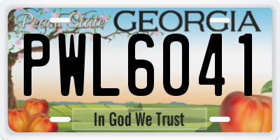 GA license plate PWL6041