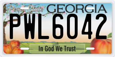 GA license plate PWL6042