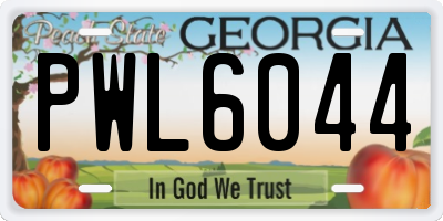 GA license plate PWL6044