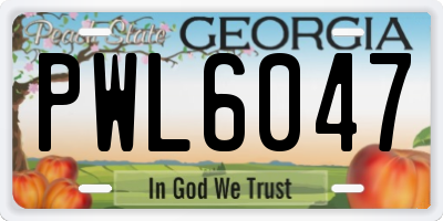 GA license plate PWL6047