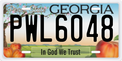 GA license plate PWL6048