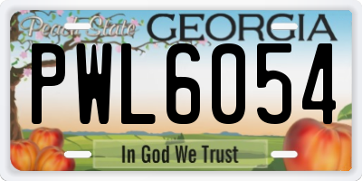 GA license plate PWL6054