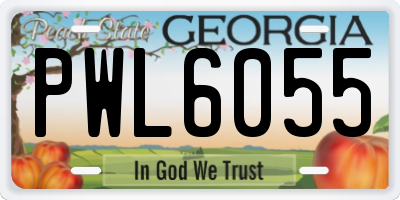 GA license plate PWL6055