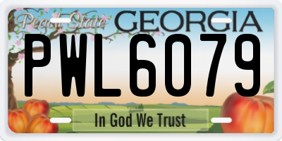 GA license plate PWL6079