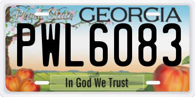 GA license plate PWL6083