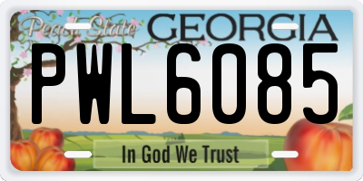 GA license plate PWL6085