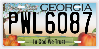 GA license plate PWL6087