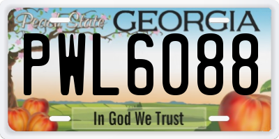 GA license plate PWL6088