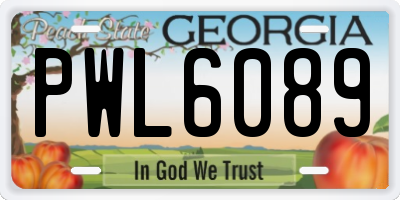 GA license plate PWL6089