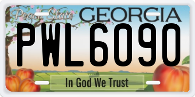 GA license plate PWL6090