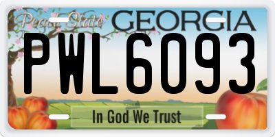 GA license plate PWL6093
