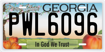 GA license plate PWL6096