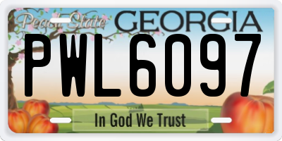 GA license plate PWL6097
