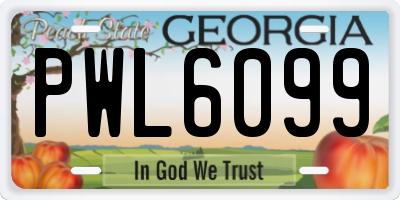GA license plate PWL6099