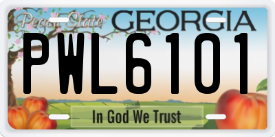 GA license plate PWL6101