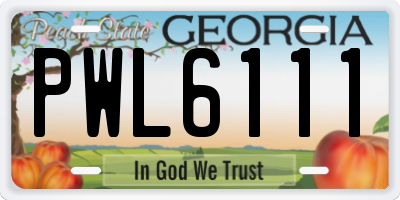 GA license plate PWL6111