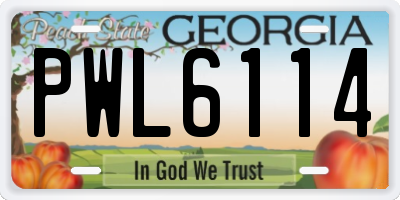 GA license plate PWL6114